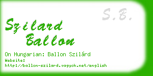 szilard ballon business card